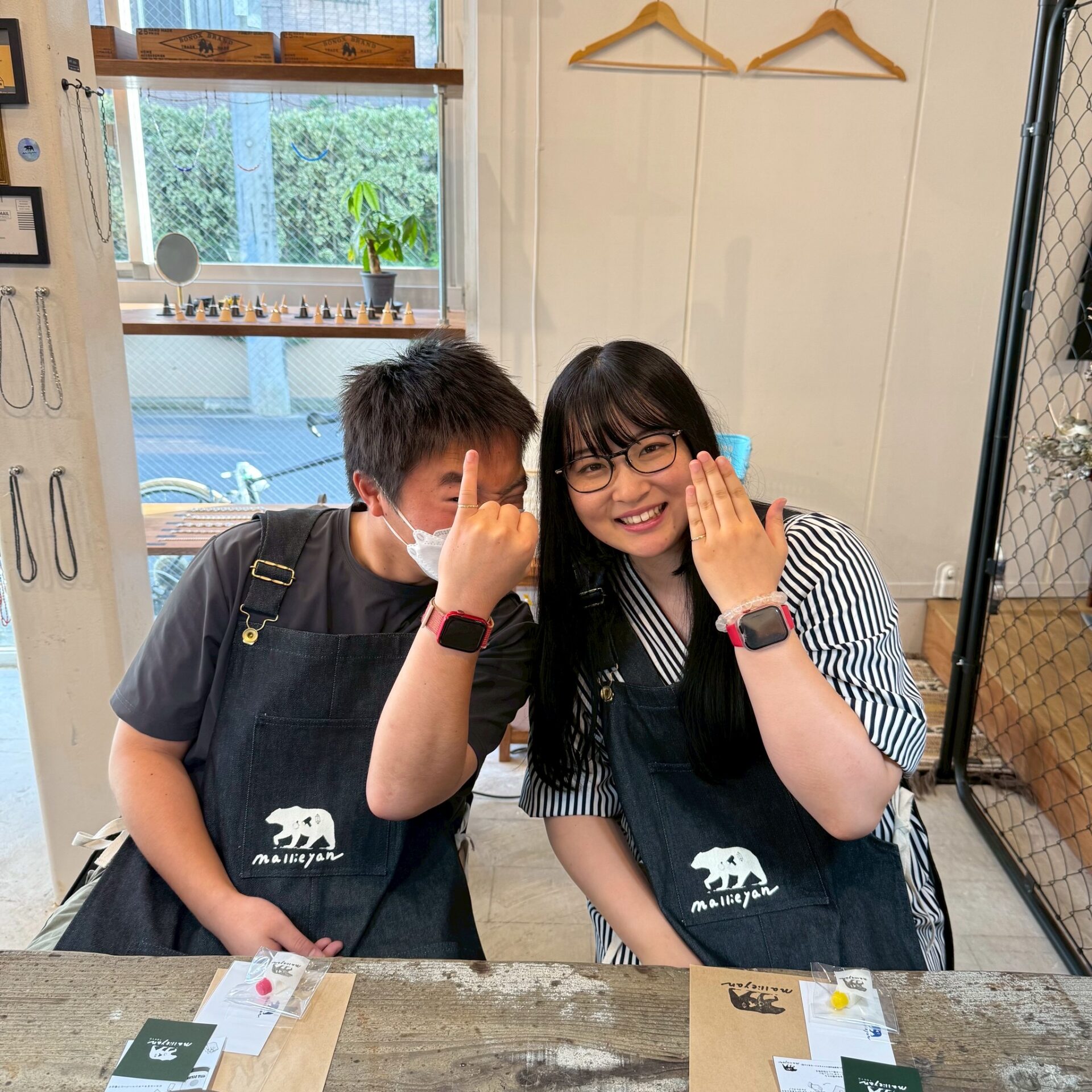 仲良しカップルのリング製作体験〜ツチ目デザイン（東京店）〜