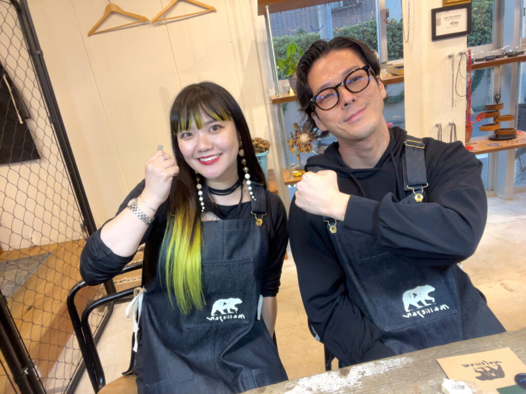 三茶からお越しのお二人〜バングル製作体験〜（東京店）