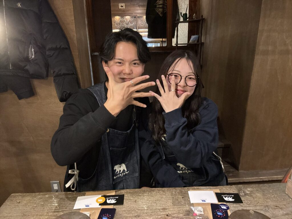 旅行直前の大学生カップル🛳リング製作体験（大分店）
