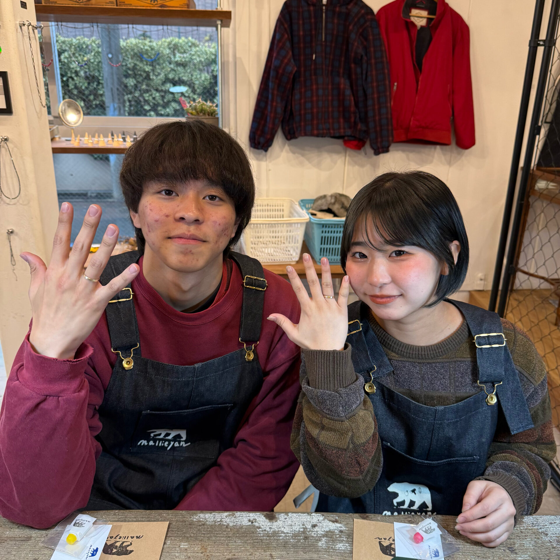 大学生仲良しカップルのリング製作体験（東京店）